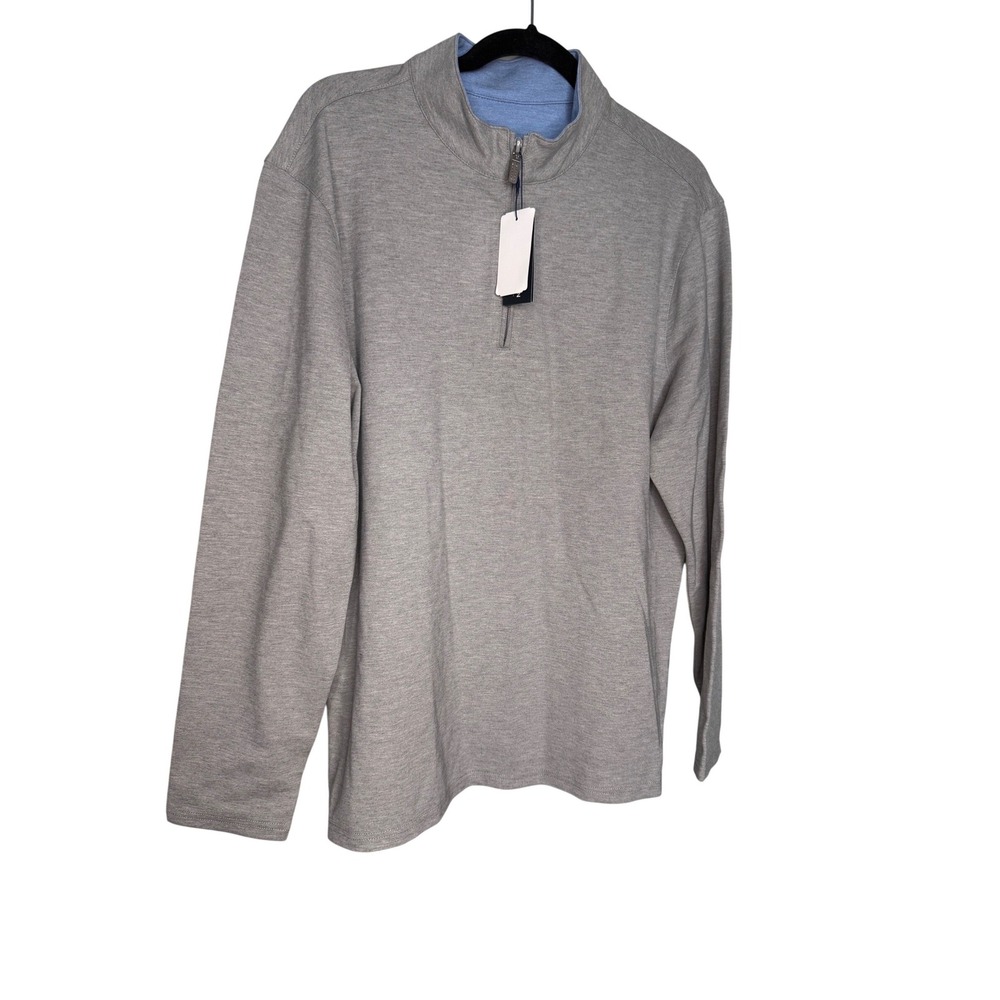 NWT Mizzen+Main Men's Proflex Quarter Zip sweater in grey